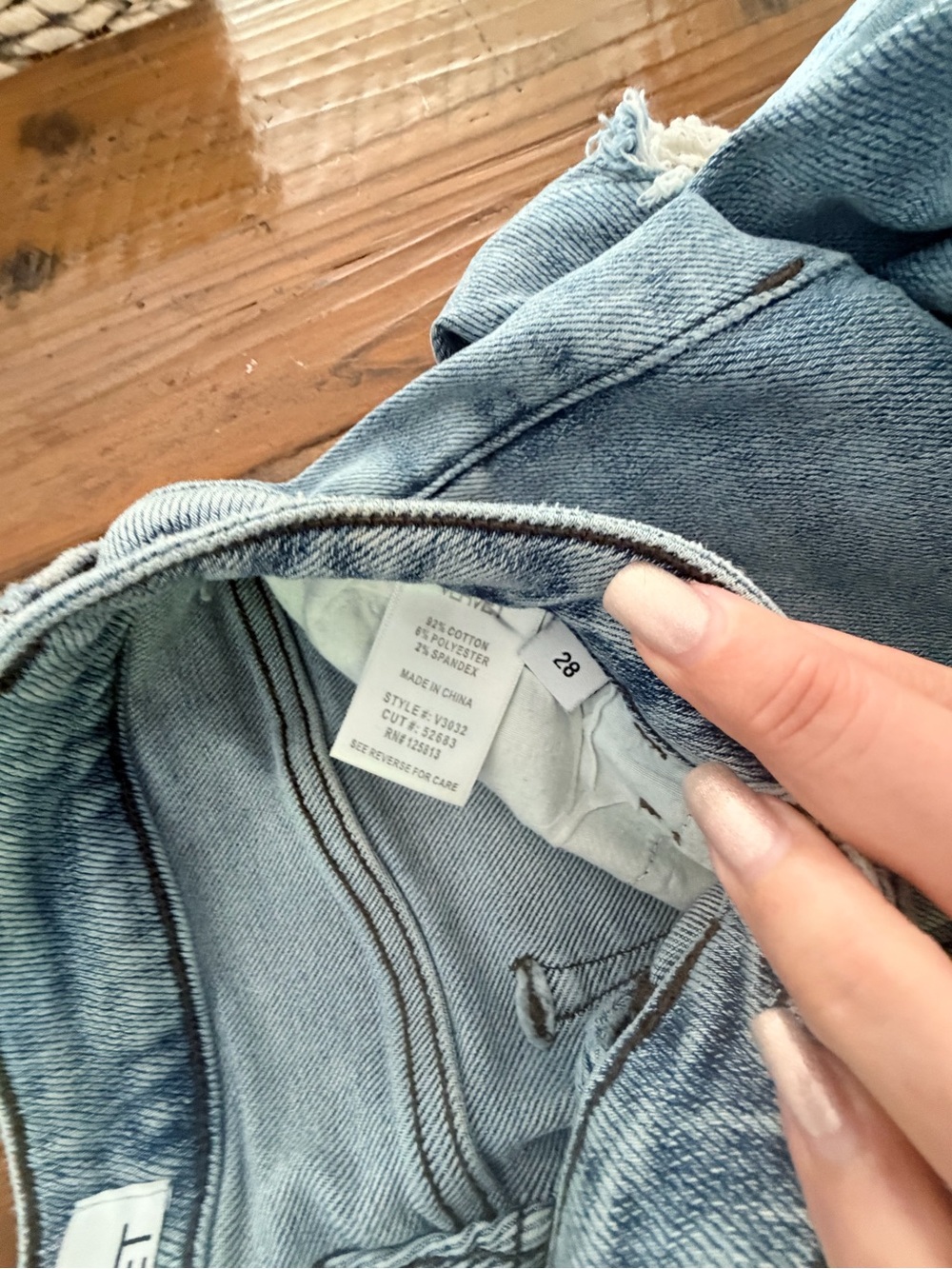 Vervet Light Blue Distressed Flare Jeans — Women's High-Rise Flared Denim 28 - Picture 3 of 12